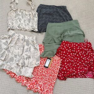4 Floral and Patterned Skirts and Skirt Set